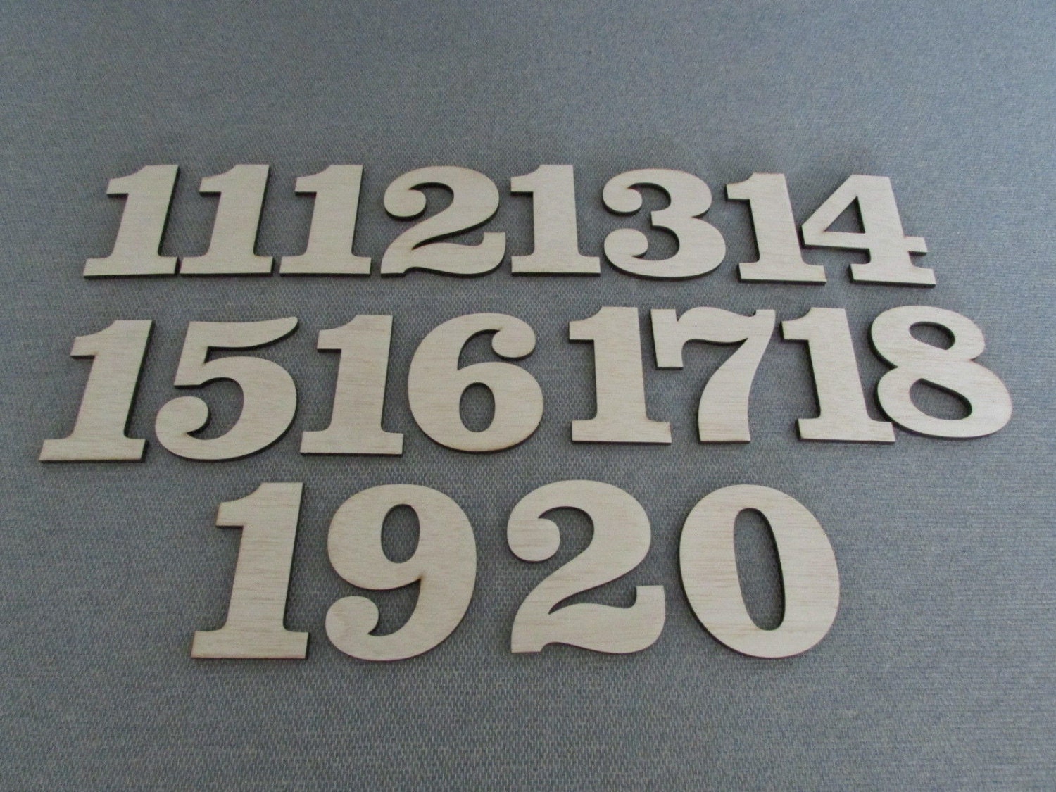 Unfinished 4 Laser Cut Wood Numbers 1 Through 25 by Motorheadart