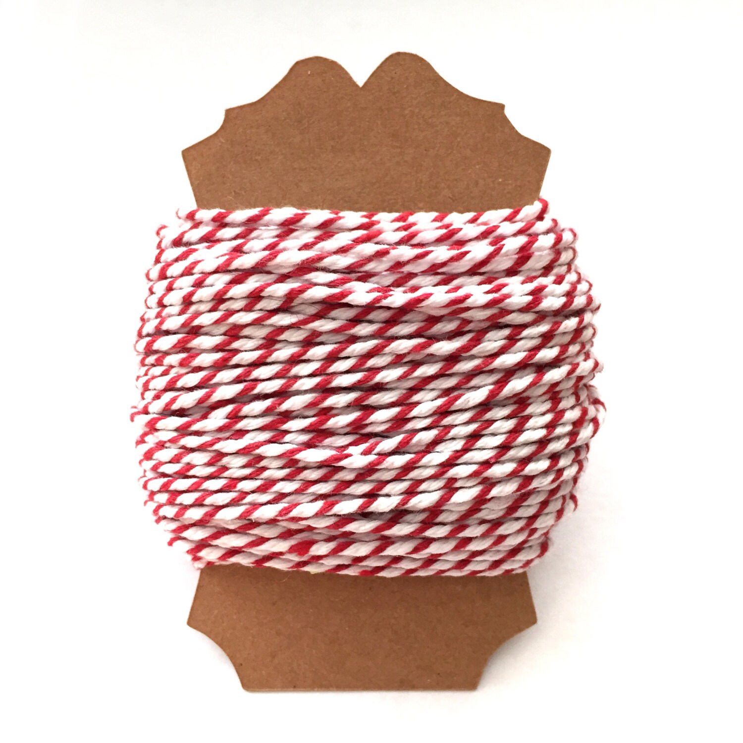 Red Striped Baker's Twine Wrapped 20 yards/60 feet Gift Tag Twine String 12 Ply from TheCedarOwl