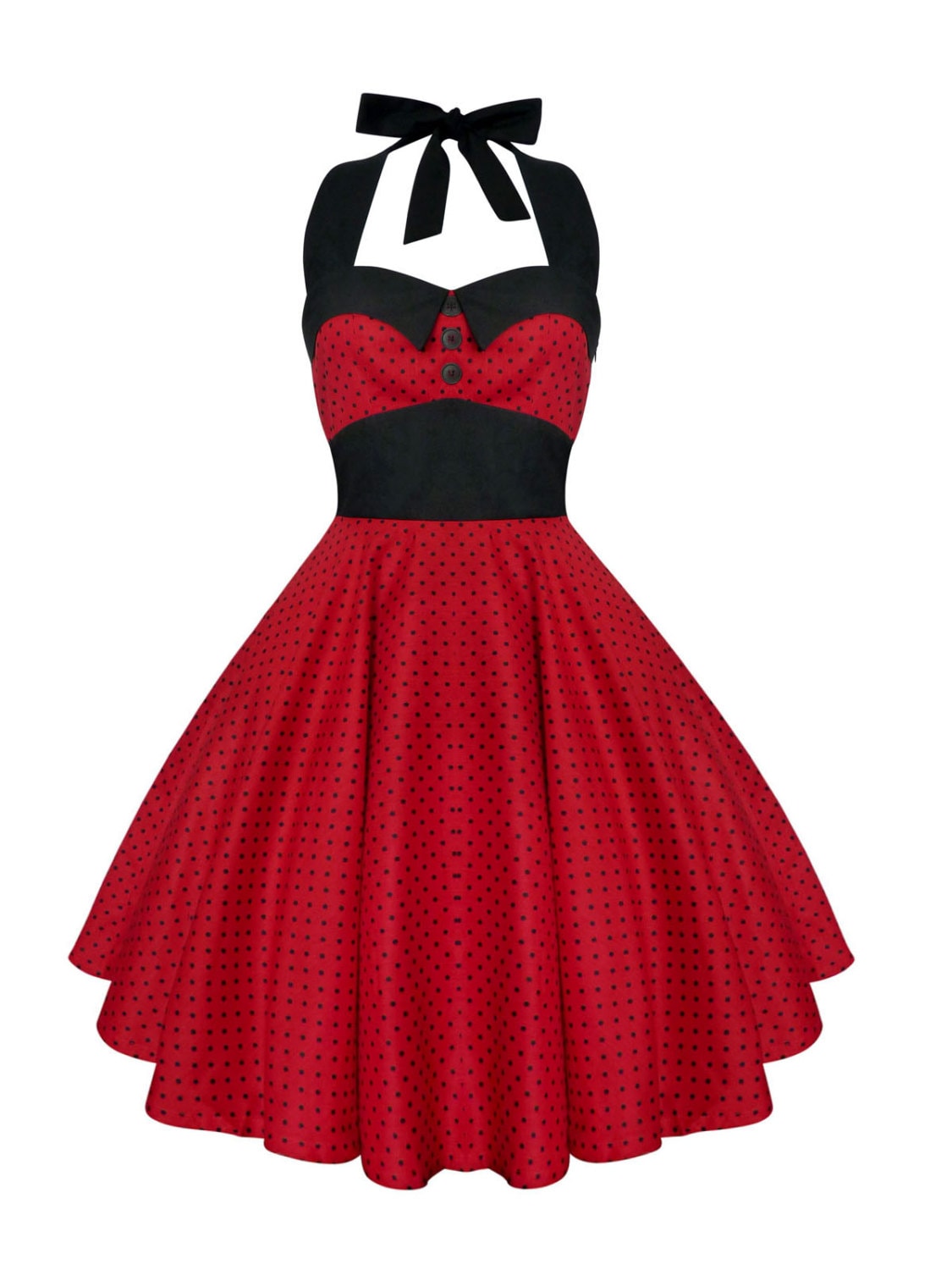 Rockabilly Red Christmas Dress Polka Dot by LadyMayraClothing