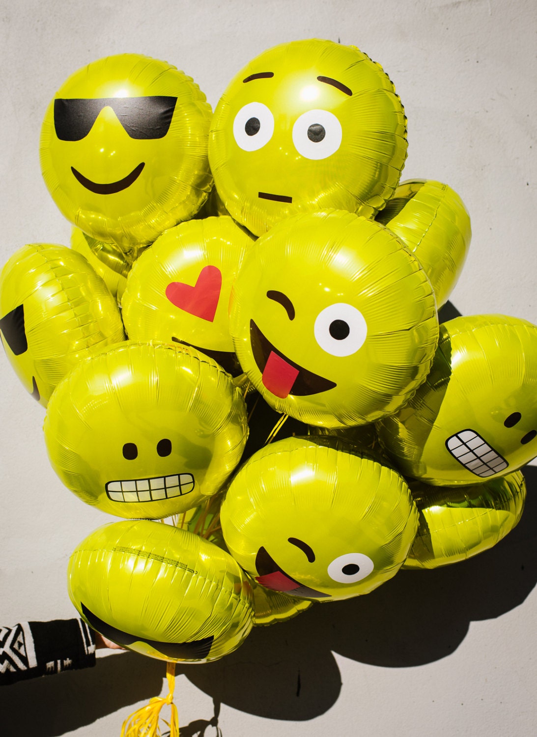 Emoji Yellow Mylar Balloons 18 Inch Set Of Six