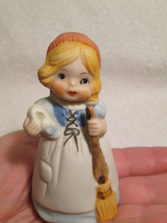 Bisque Porcelain Jasco 1978 Merri Bells Bell by BunnyTrailStitches