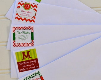 Christmas Return Address Labels - 24 Custom Stickers- Buy 3 Sheets, Get 1 Sheet Free!