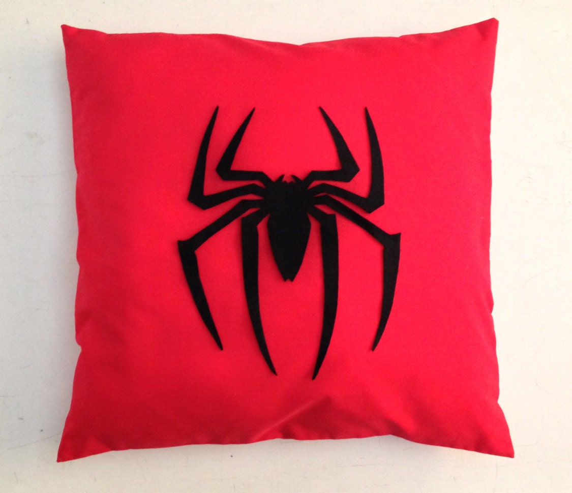 Spiderman Red Retro Superhero Cushion Pillow Cover Black