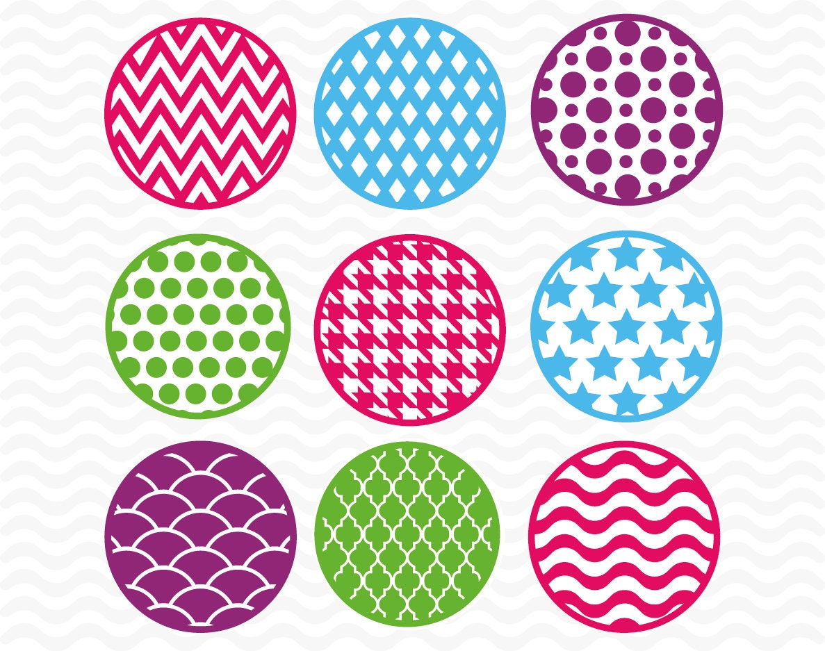 Patterned Circle designs SVG DXF EPS Vinyl cutting files