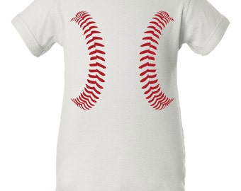 Baseball Stitches cute ball sports sporting costume baby shower gift ...