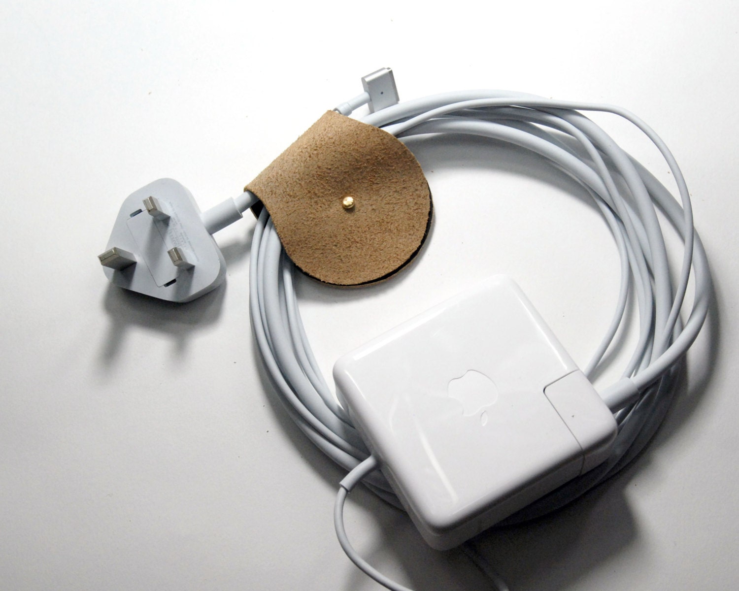 Leather Cord Organizer / Cable Holder for Laptop Charger