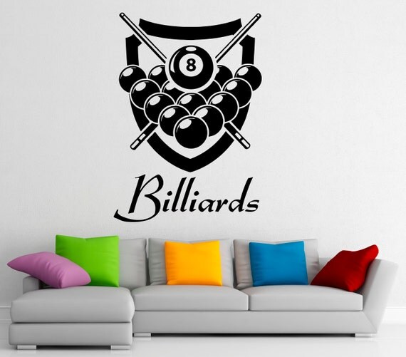 Billiard Wall Decal Vinyl Stickers Snooker Sports Game Home