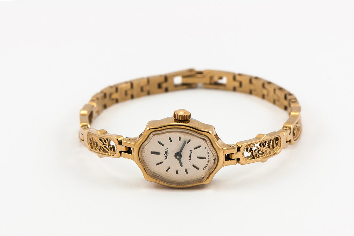 Gold Plated Watch – Vintage CHAIKA Watch – Soviet Watch/ Russian Watch ...