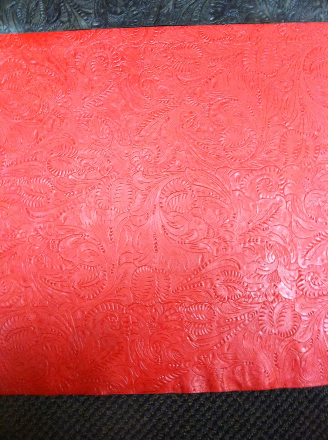 Floral Embossed Leather Panels by LeatherCollector on Etsy