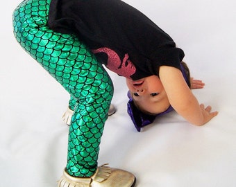 Little Mermaid Leggings, capris, shorts - Baby Toddler kid -Fish Scale Leggings- mermaid leggings- mermaid tail- mermaid fin- fish scale pan