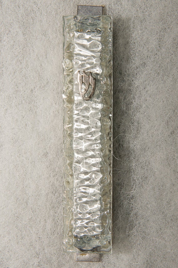 Modern Clear Decorative Glass Mezuzah Case Handmade Mezuzah