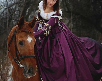 Violet Renaissance 15th Century Italian Venetian Dress