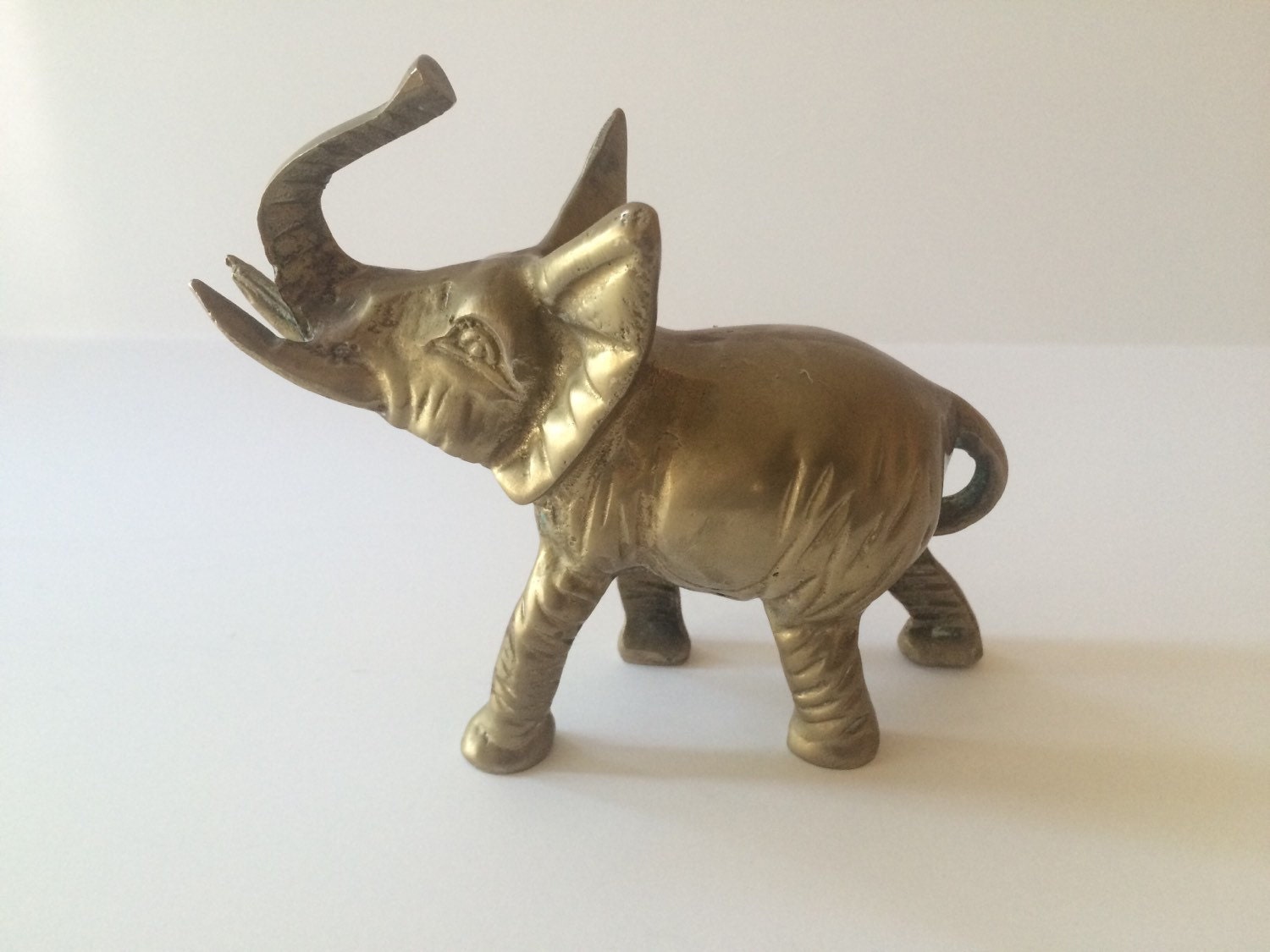 Solid Brass Elephant Figurine by DecoSisters on Etsy