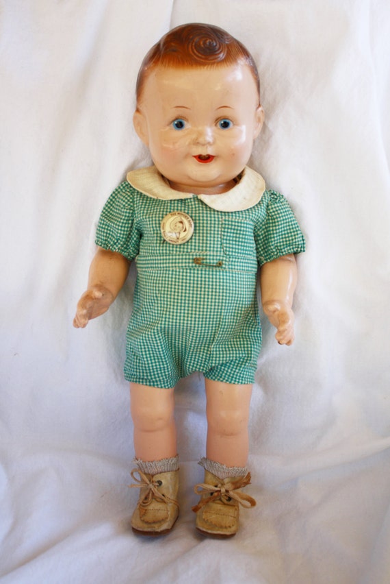 Old Vintage Composition Freundlich Character Doll Baby ...