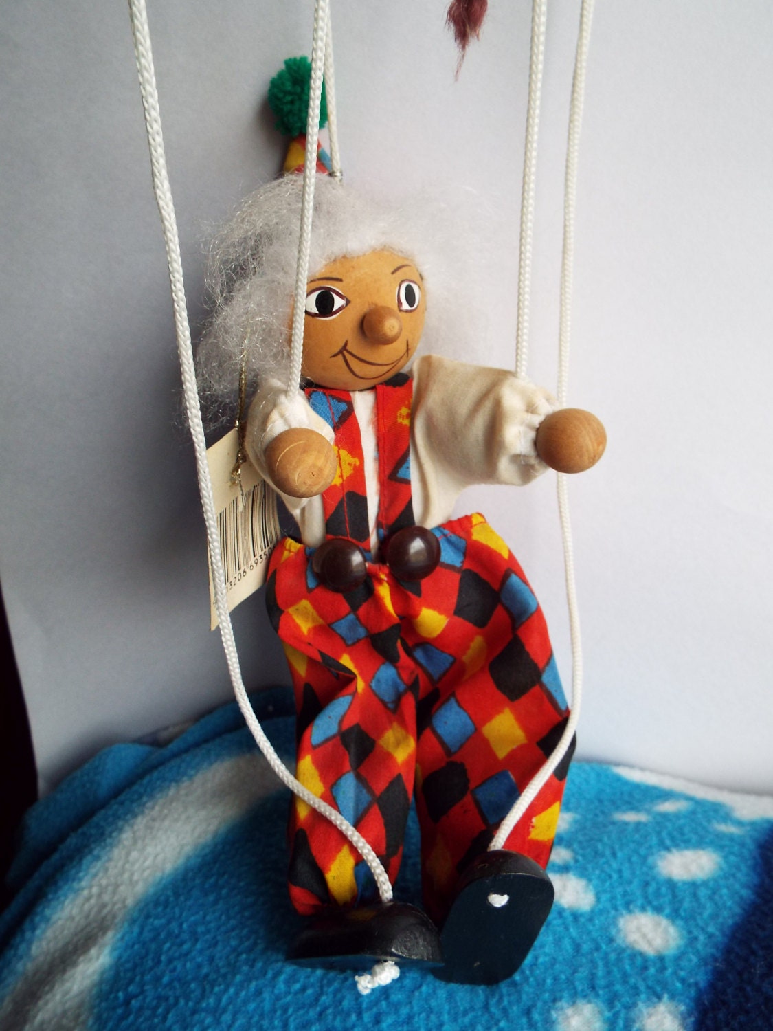 Vintage French Marionette Clown String Puppet by Rabbitnik on Etsy