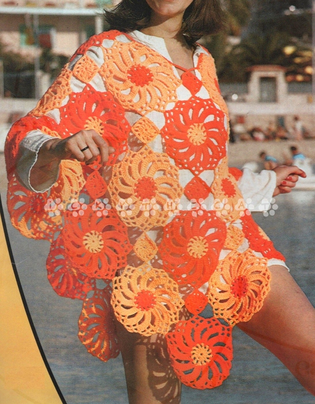Vintage 1970's Crochet Pattern to make A Ladies Medallion