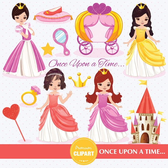 Items similar to Princess digital clipart, cute princess, castle ...