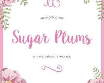 Sugar Plums Script Hand-Lettered Font Download (aka Sweet Pea)