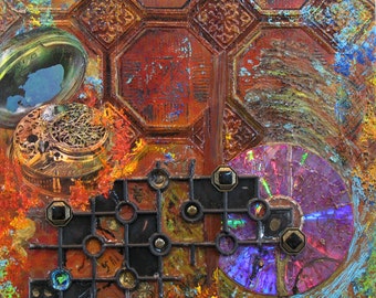 Time Passage I: original mixed media collage