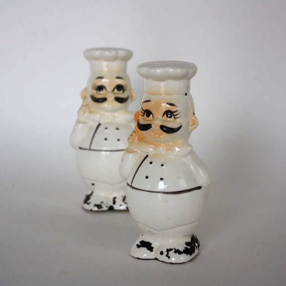 Chef Salt and Pepper Shakers Vintage Salt and Pepper Shaker