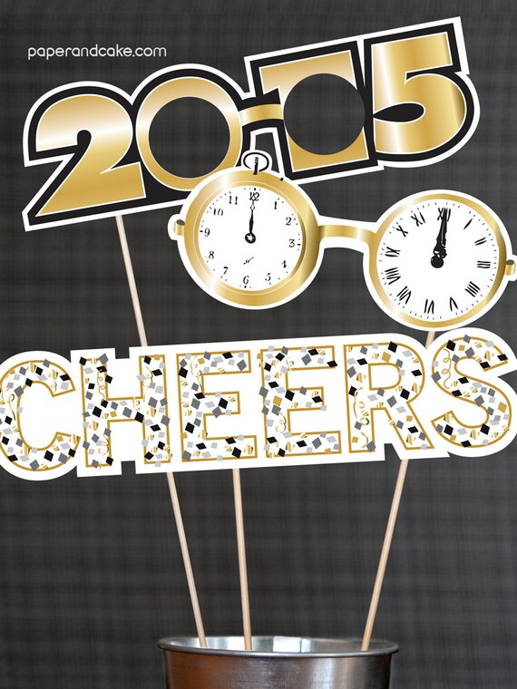 2015 New Years Eve Printable PHOTOBOOTH PROPS - EDITABLE Text Instant Download Il_570xn