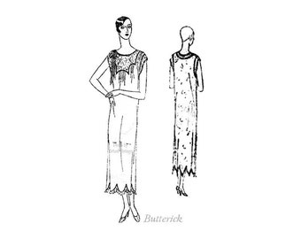 1920s Sewing Pattern Butterick 2101, Womens Nightgown Bust 34, 20s Bridal Nightgown, Trousseau, Vintage Lingerie Pattern, Art Deco