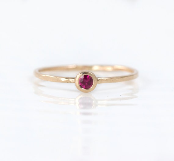 Ruby Ring in 14k Gold Red Ruby Thin Gold by MelanieCaseyJewelry