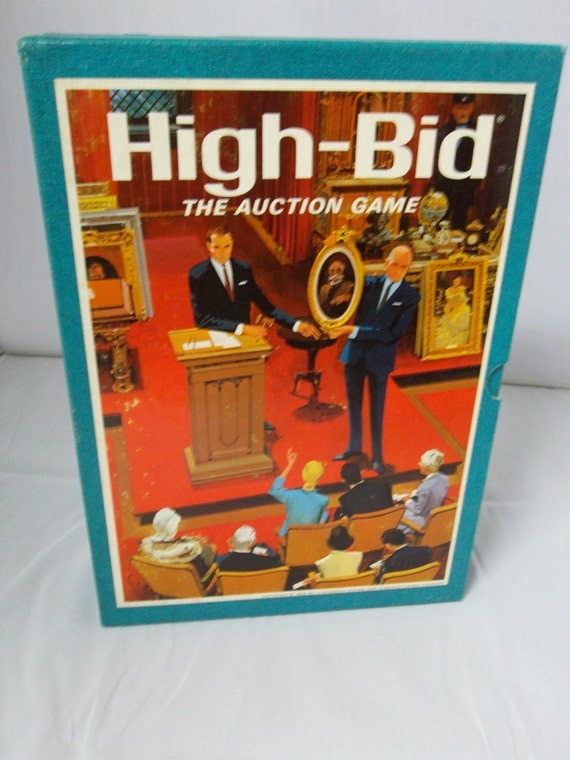 Vintage 1965 High Bid The Auction Game 3m Bookshelf Games Shopswell