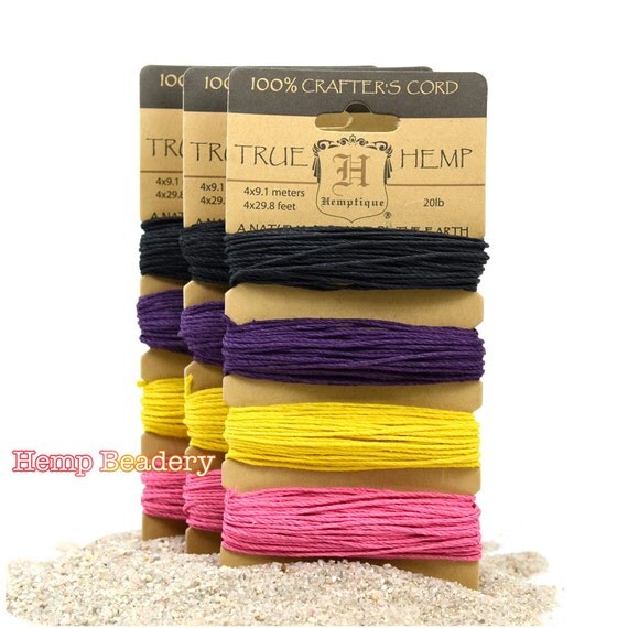 Hemp Cord 1mm Craft Cord Twine Cord For Crafts by HempBeadery