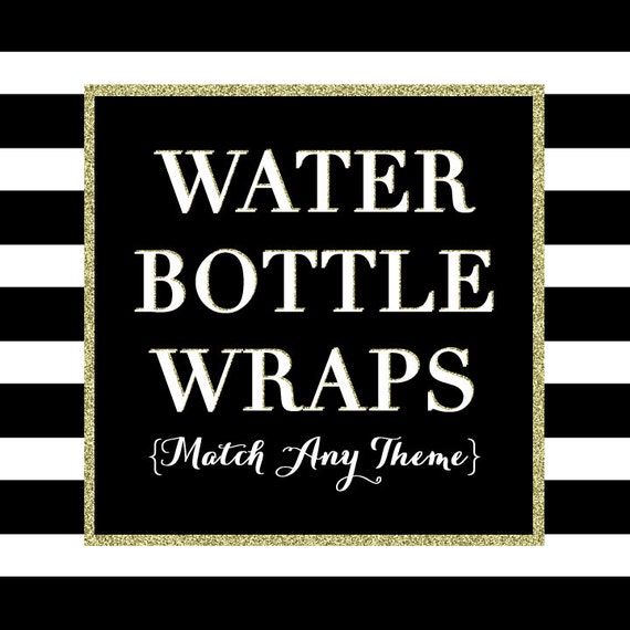 Matching Water Bottle Labels - PRINTABLE LABEL DESIGN Il_570xn