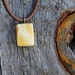 Amber Cube Necklace Charm Mens Pendant Milky Yellow White Unisex Jewlery Fall Fashion Organic Natural Gift for Him Man