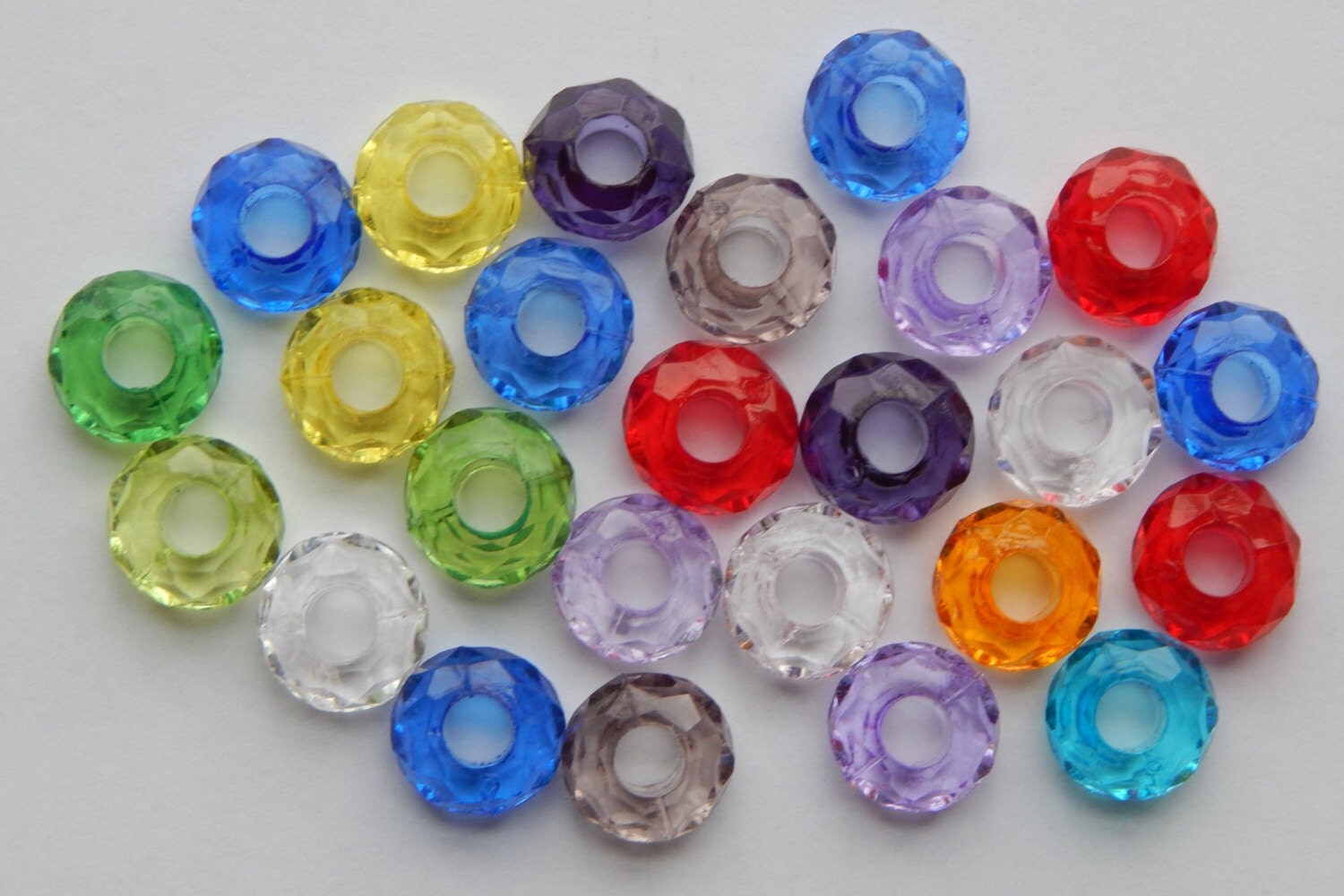 25 Pieces of Large Hole Acrylic Beads 14mm European Style