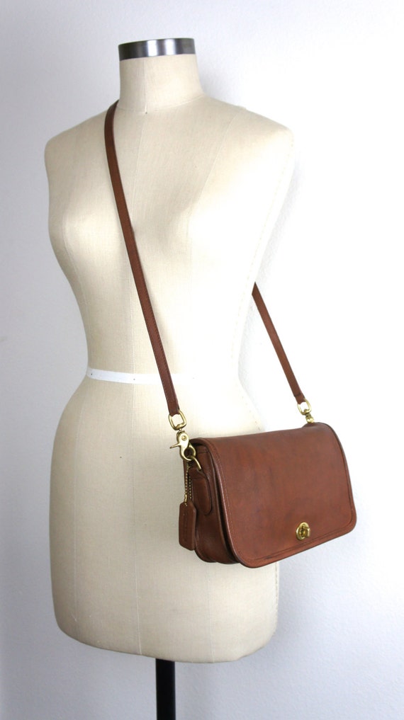 Vintage British Tan Leather Coach Purse, Convertible Clutch, Made in ...