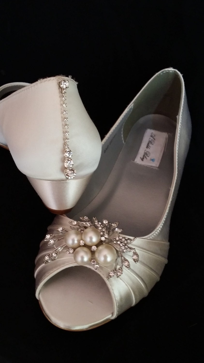 ivory bridal wedge shoes