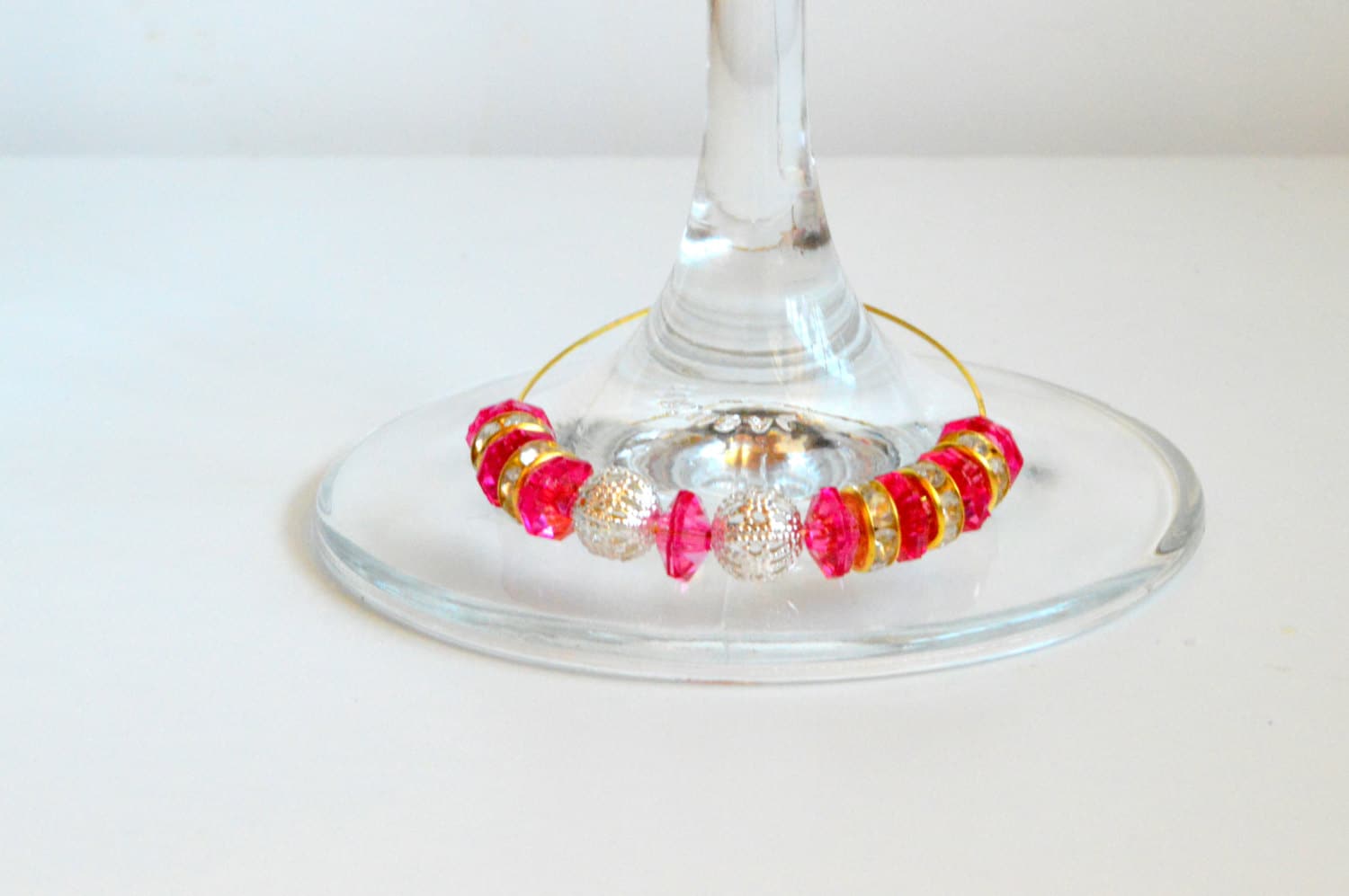 Wine Glass Ring // Wine Glass Charm // Silver Plated Wine