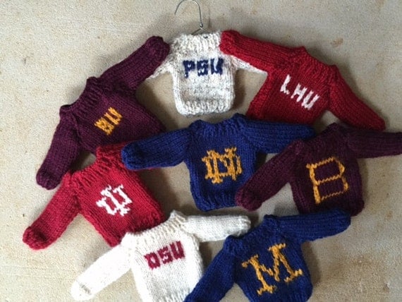 Mini Hand Knit Christmas College Sweater Decoration/Ornament