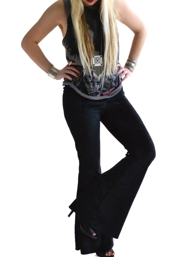 plus size velvet bell bottoms