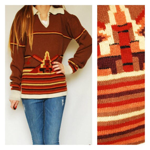 Plus Size Navajo Fleece Lined Hooded Cardigan main image 1