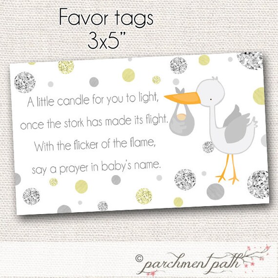 INSTANT DOWNLOAD Light a Candle Baby Wishes Card by parchmentpath