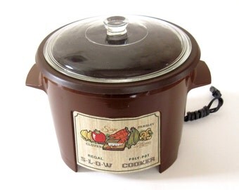 Regal Poly Pot Slow Cooker #7533 PolyPot Crockpot Brown Made in USA
