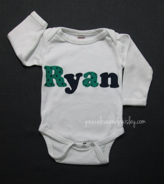 Personalized Baby Boy Bodysuit Personalized by PeaceLoveandPaisley