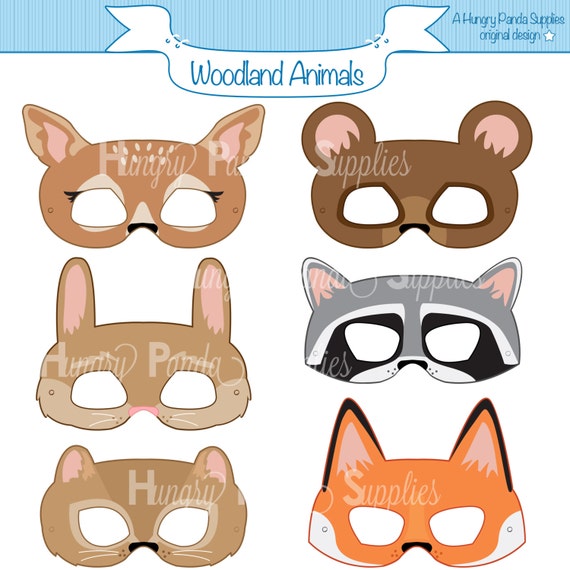 Woodland Forest Animals Printable Masks woodland animal mask