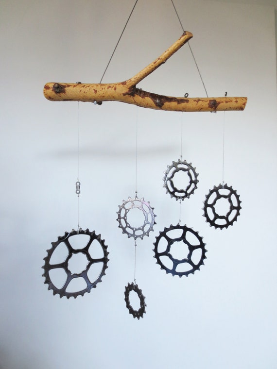 Wind Chimes Bicycle Accessories Bikes Kinetic Art Recycled Wind Chimes Bicycle Accessories Bikes Kinetic Art Recycled Gear Upcycled