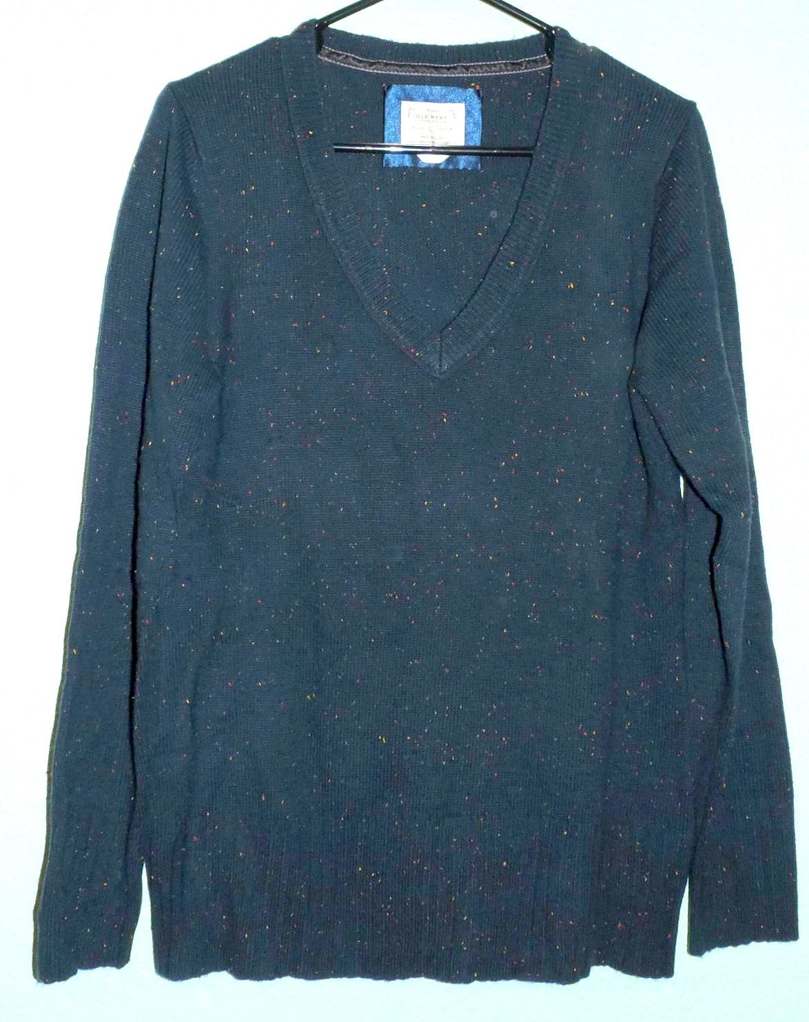 Ladies V-Neck Sweater by Old Navy Navy Blue Sz L