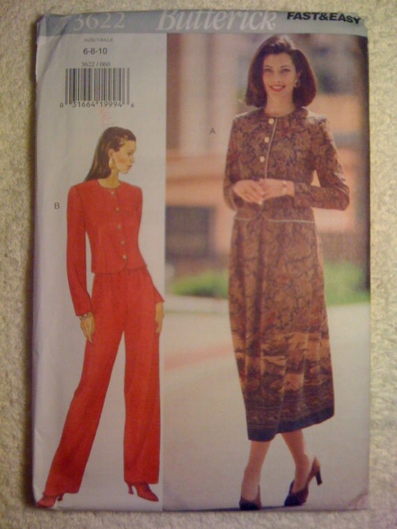 Butterick 90s Sewing Pattern 3622 Misses/Misses Petite Top, Skirt and Pants Size 6-10