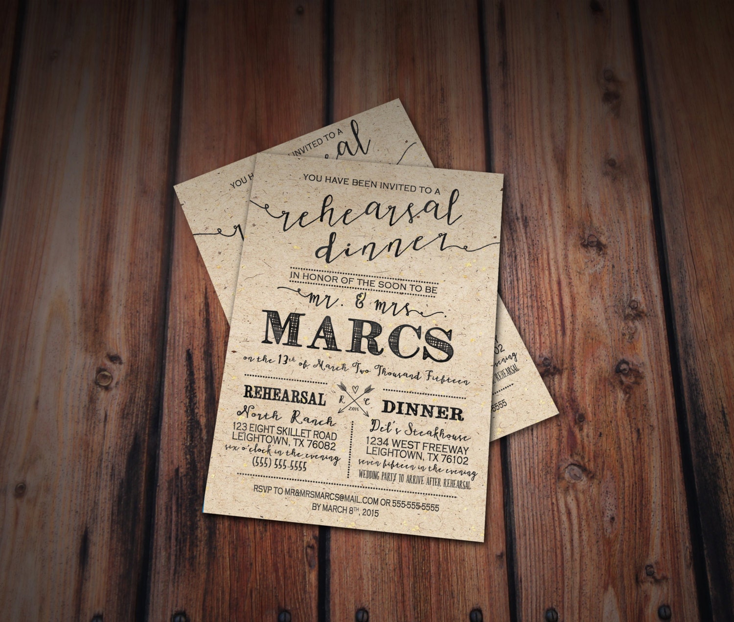 Rustic Rehearsal Dinner Invitations 8