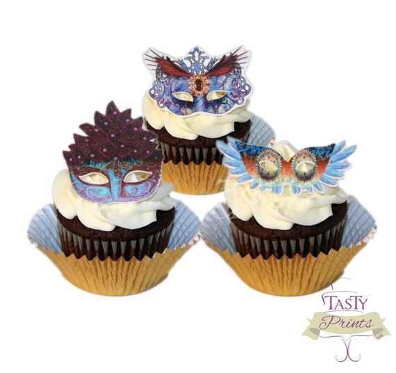 12 Edible Decorations Mask Set Food by TastyPrints