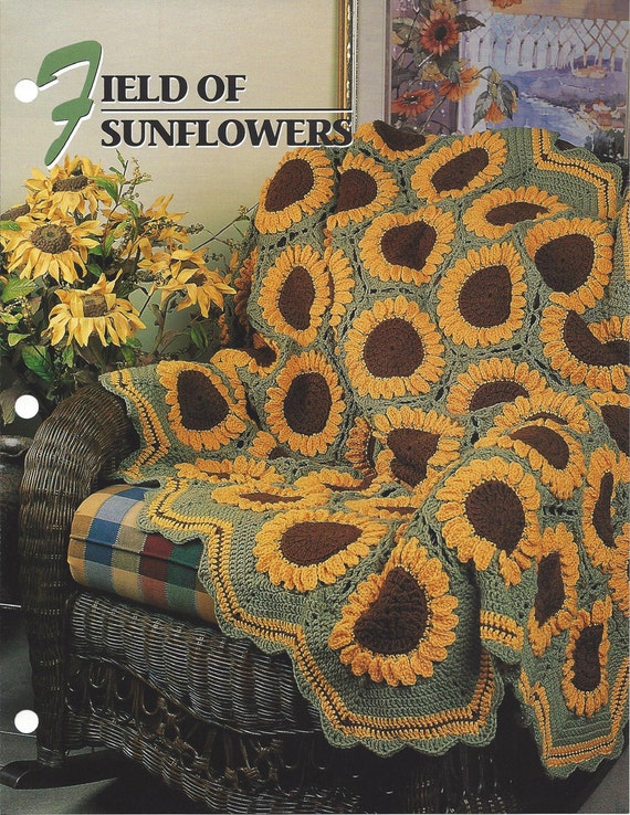 Field Of Sunflowers Annies Crochet Quilt & Afghan