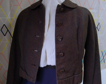Bettijean 1950s-1960s Brown/Navy Round Collar Jacket