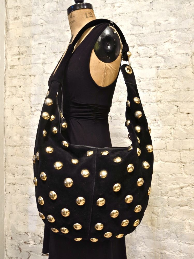 black and gold hobo bag